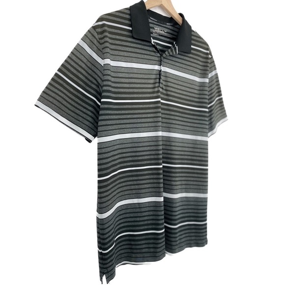Nike Golf Men's Dry-Fit Tour Performance Striped Athletic Polo, Black Grey - XL - Picture 2 of 9